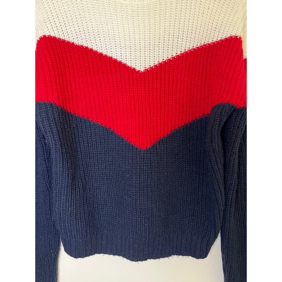 Ten Sixty Sherman Chevron Stripe Colorblock High-Neck Sweater - Picture 8 of 16